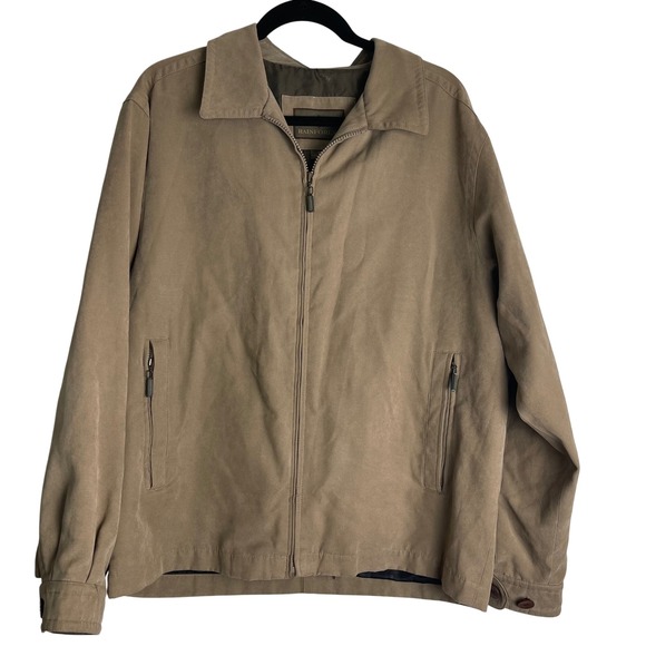 Rainforest Men's Tan Zip Jacket M – Two Pocket Lined Coat Casual - Picture 1 of 10